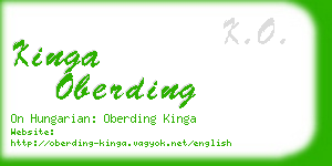 kinga oberding business card